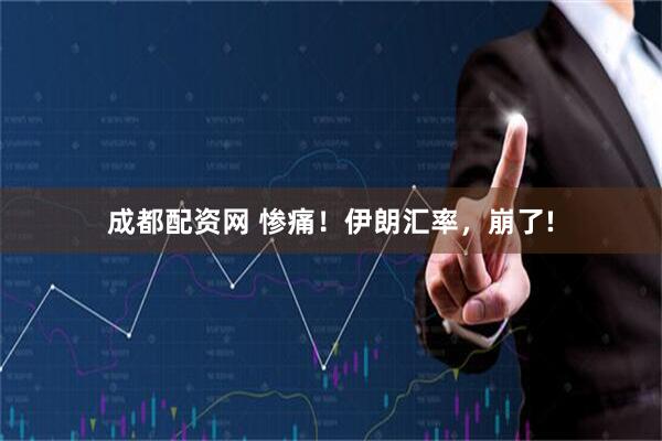 成都配资网 惨痛！伊朗汇率，崩了!